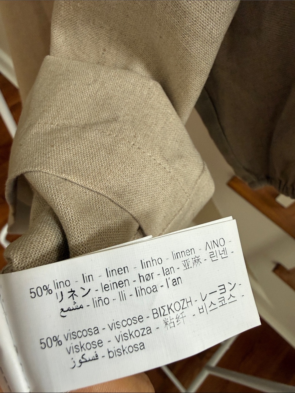 ZARA linen blouse with front bow tie closure - Picture 7 of 7